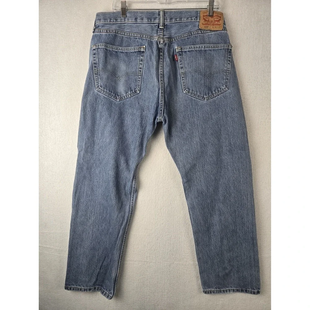 Levis 505 Mens Jeans Size 36 x 29 Modern Fit Blue Denim Classic Straight Leg